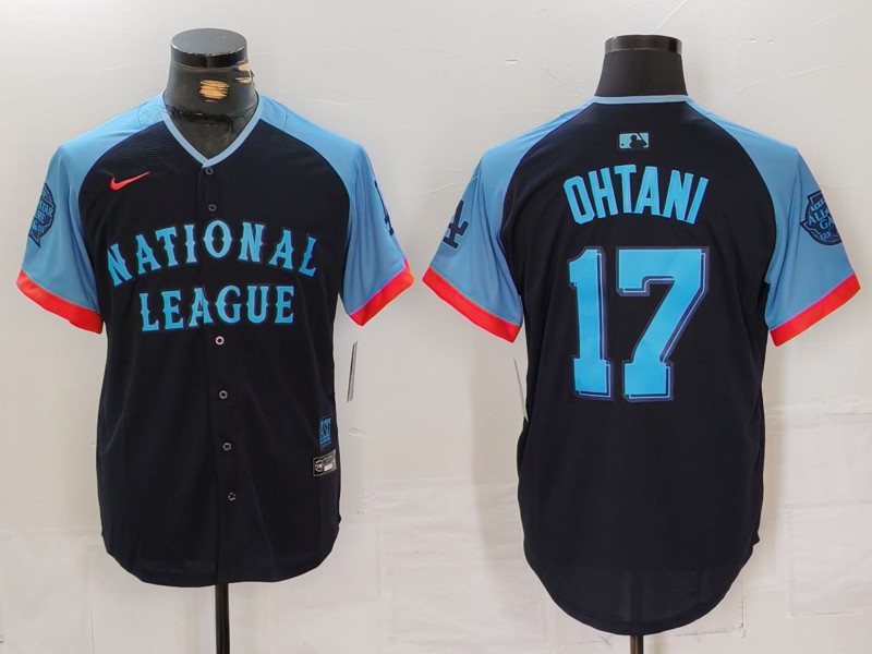 Men Los Angeles Dodgers #17 Ohtani Blue All star 2024 Nike MLB Jersey style 1->boston red sox->MLB Jersey